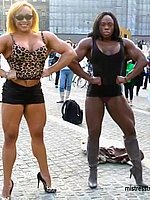 super hot ebony female bodybuilder mistress treasure in ripped contest shape